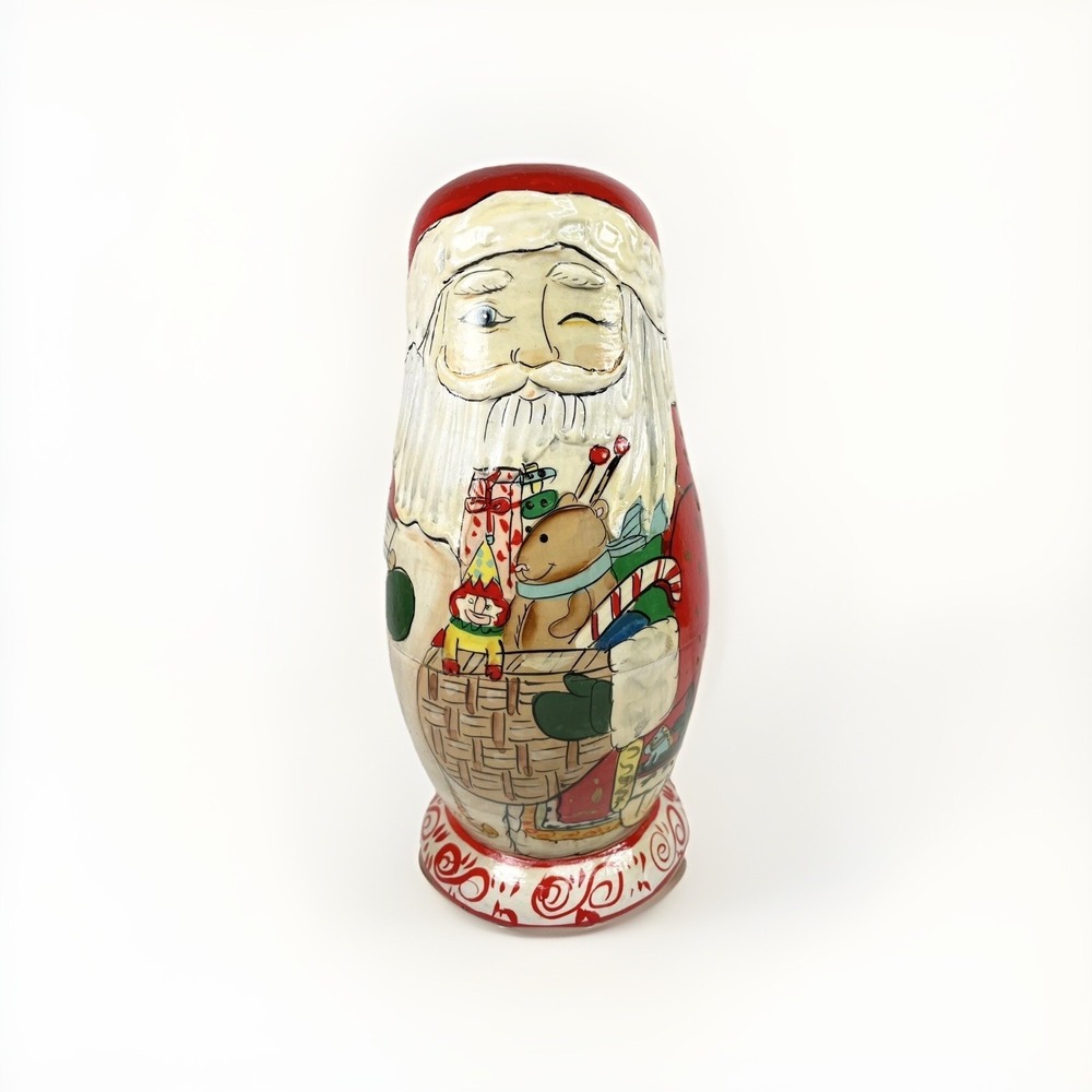 Santa Figurine Large Wooden Nesting Santa Only One‎ Not A Set